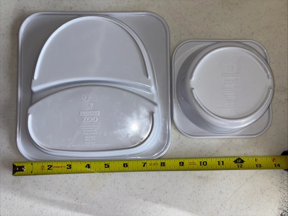 Juego de platos y cuencos Skip Hop Zoo sin BPA aptos para lavavajillas melamina mono (E4) Foto 2 de 2