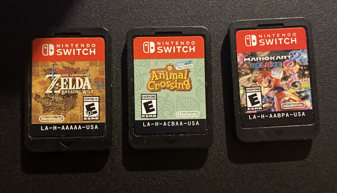 Nintendo Switch Game Lot of 3 Games Mario Kart Zelda BotW Animal Crossing