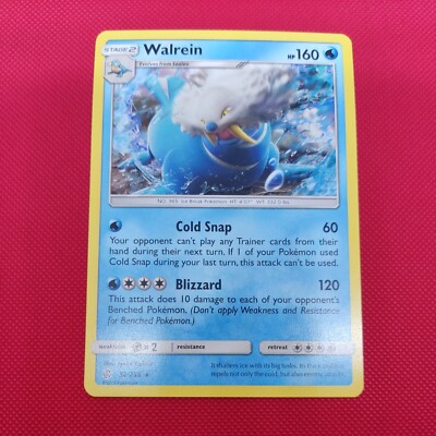 52/236 Walrein Rare Kosmische Finsternis Pokémon TCG Karte Sonne & Mond 