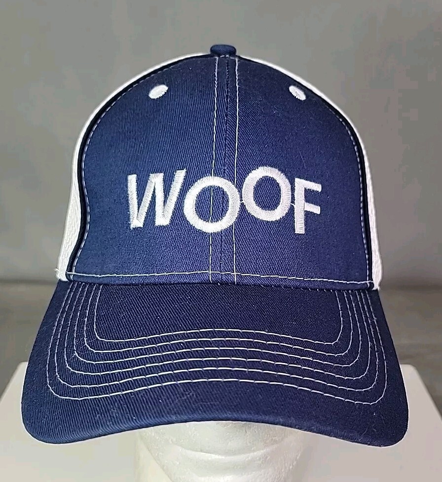 VCA Woof Hat Adult Strapback Blue white padded mesh back contrast