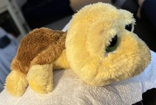 Russ Berrie Shelly PLUSH TURTLE 6 YELLOW BROWN SHELL GREEN EYES TOY
