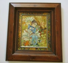 PHYLLIS LONDRAVILLE PAINTING ILLUSTRATION ART FAIREY INSECTS FLOWER GIRL 1970'S