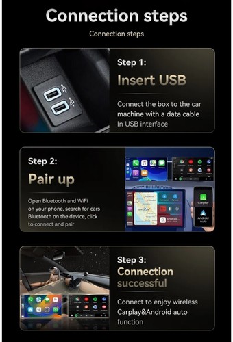 Wireless USB CarPlay Adapter Wireless Carplay Dongle For iPhone Apple Plug &Play - Picture 6 of 7