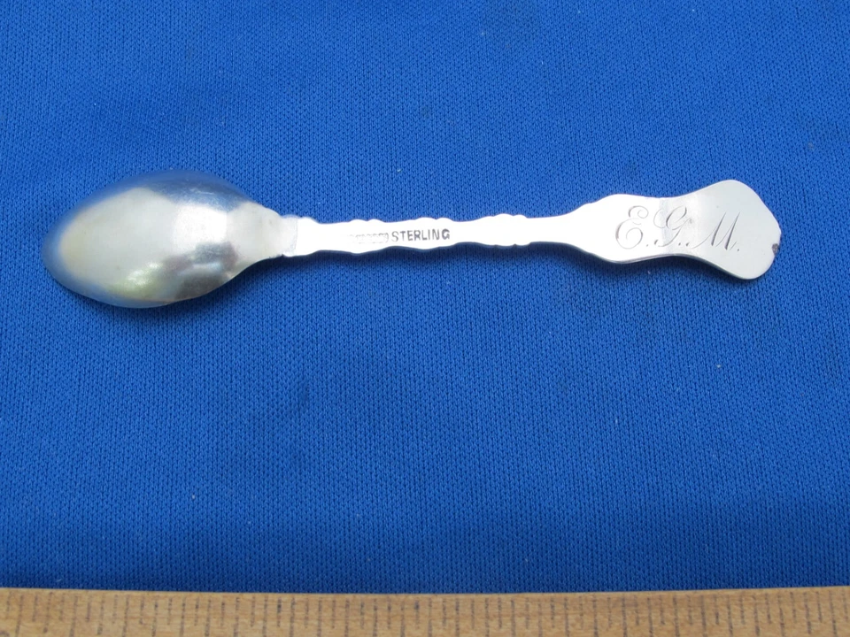 Roden Bros Canadá Esterlina REINA IMPERIAL Patrón DEMITASSE CUCHARA-Mono EGM Foto 3 de 4