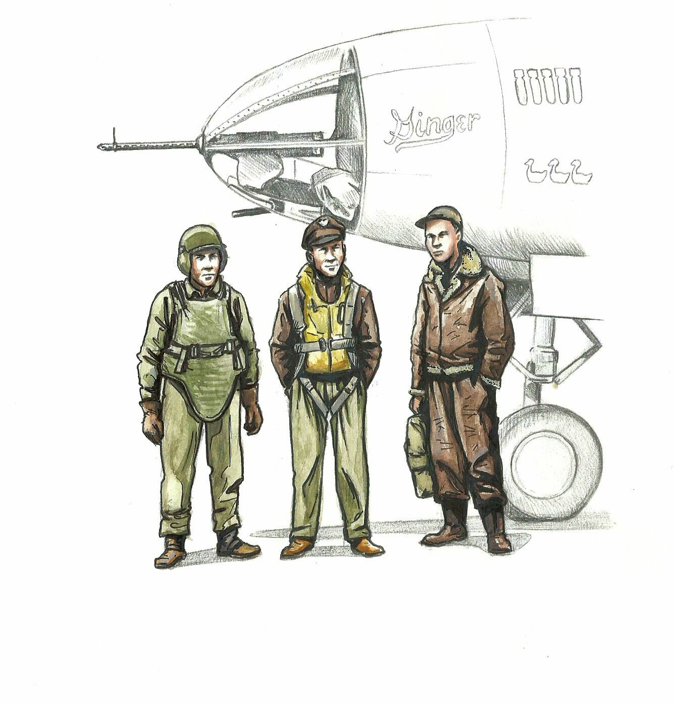 Cmk 129-F72339 - 1:72 WWII US Bomber Pilot and Two Gunners - New