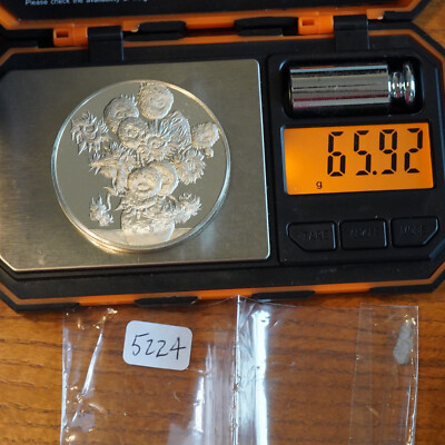 1974 Franklin Mint Vincent Van Gogh Sunflowers 2oz Sterling Silver