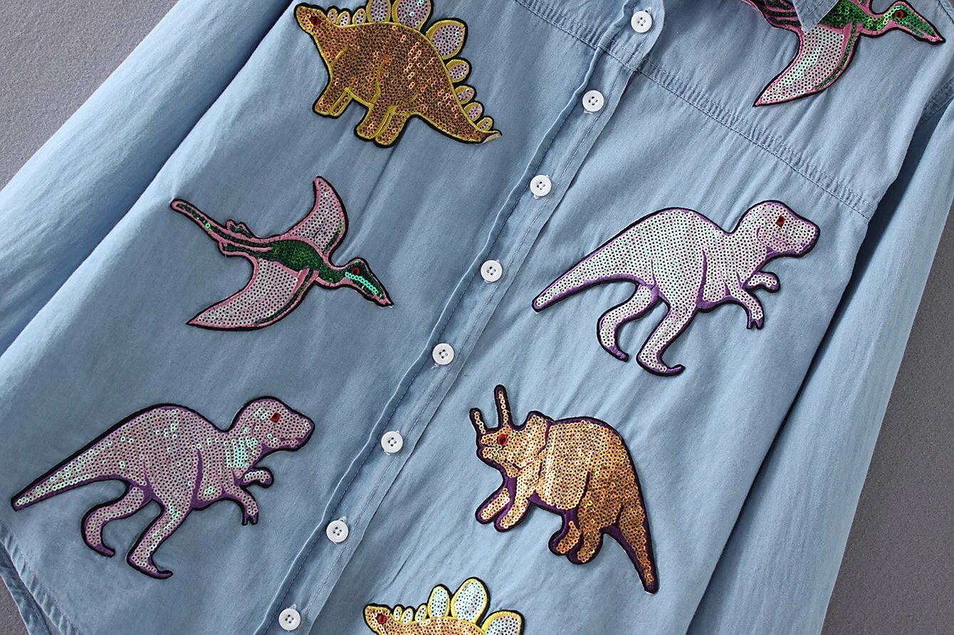 dinosaur sequin shirt