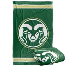 Colorado State University Primary Logo Stripes Silky Touch Throw Blanket