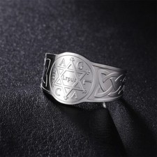Star of David Open Rings Adjustable Celtic Knot Finger Rings Religious Amulet
