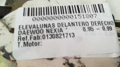 0130821713 Alzacristalli Anteriore Destro. per DAEWOO NEXIA * 151807 - Foto 4 di 4
