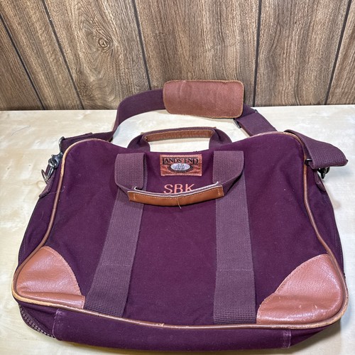 Land’s End Canvas and Leather Deluxe Square Rigger Bag vtg made in USA 🇺🇸