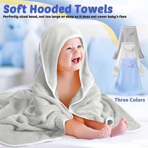 Coral Fleece Baby Bath Towel Absorb Water Toddler Shower Towel  Infant - Picture 1 of 8
