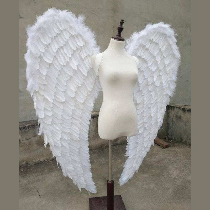 White Angel Wings From Goose Feathers Handmade Cosplay Photography