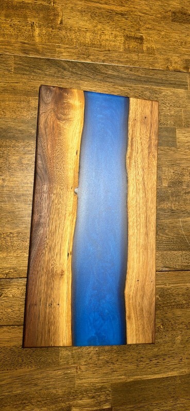 Unique Black Walnut With Blue Epoxy Charcuterie Board/ Cutting Board 