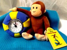 CURIOUS GEORGE Plush BALL CLOCK By APPLAUSE Gift New with tags  New battery