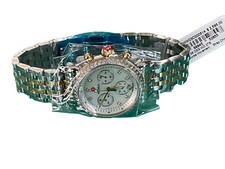 NEW MICHELE CX36 2 TONE SS/YG WHITE PEARL DIAL DIAMOND WATCH - 2595