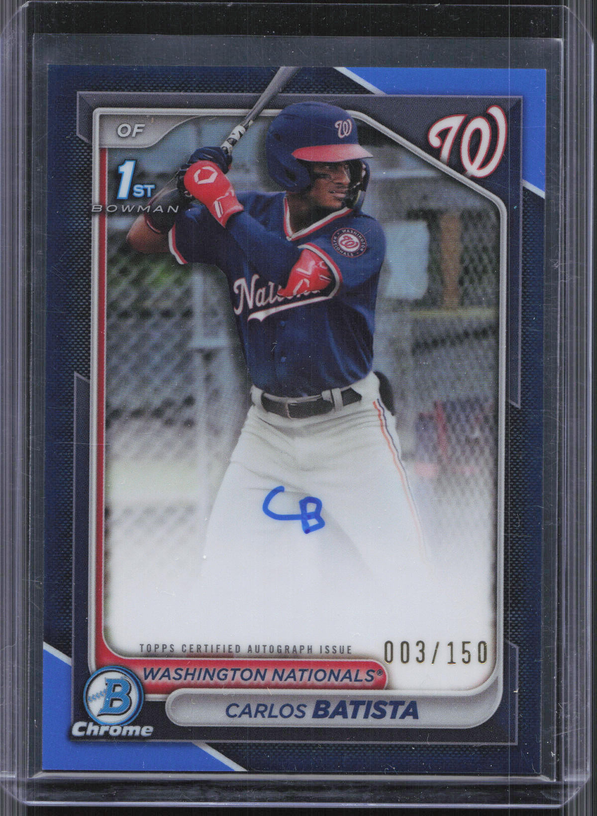 2024 Bowman Chrome #CPA-CB Carlos Batista 1st Blue Refractor Auto #/150 RG45