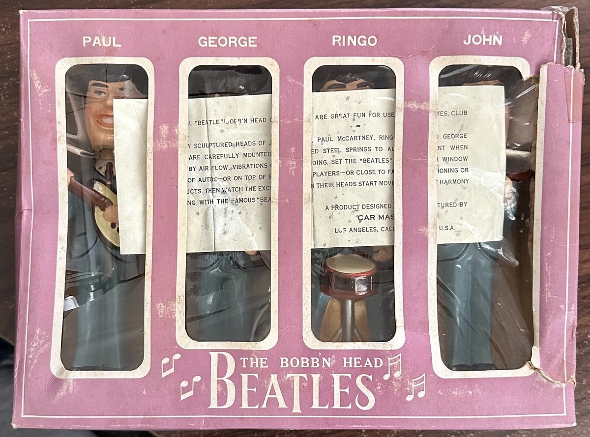 THE BEATLES BOBB'N HEADS DOLLS NODDERS BOXED MADE IN JAPAN 1964