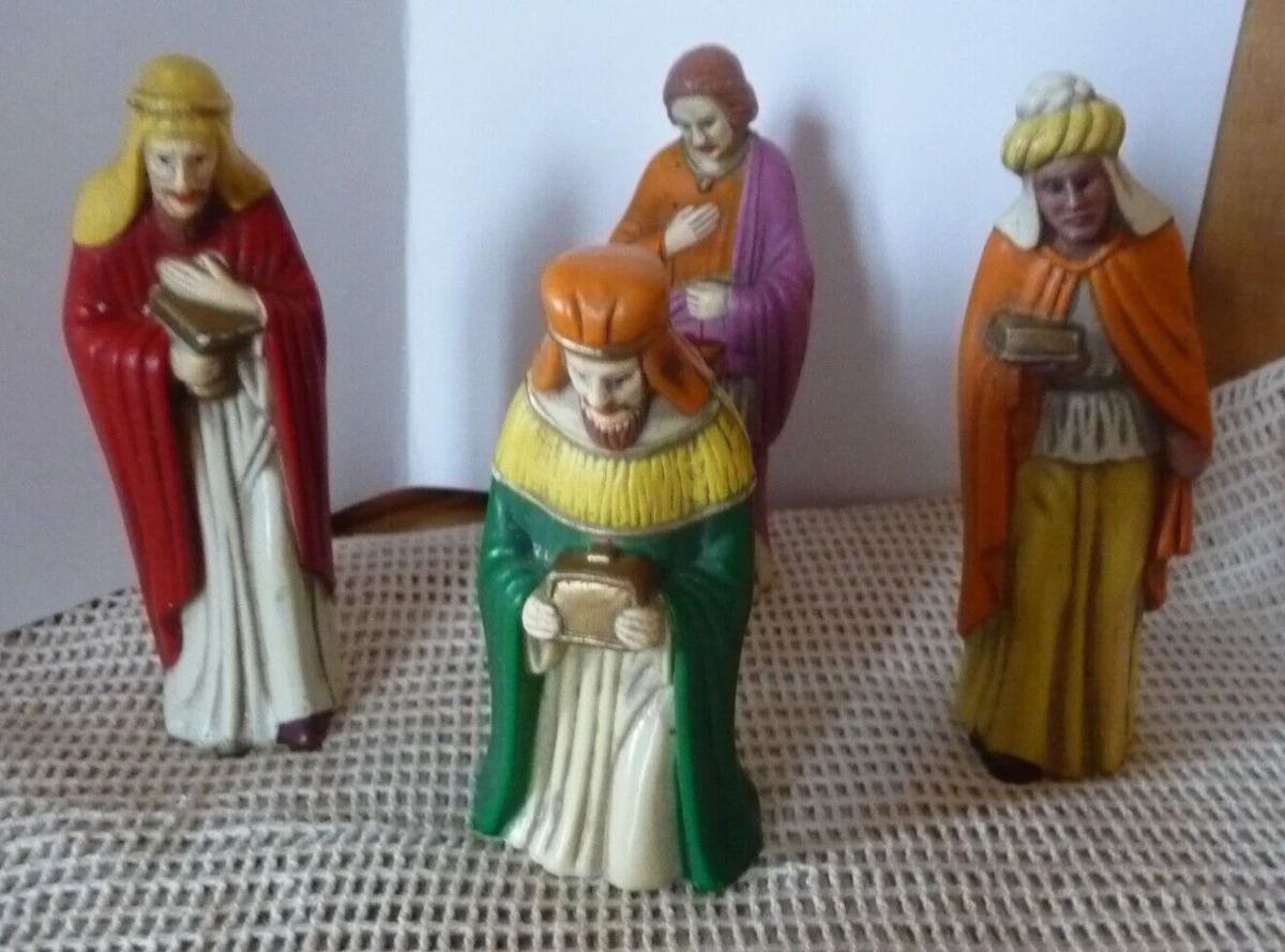 Ancien Joli Santon Provence 9 Cm Crèche Noël Femme Avec Béret Panier 9