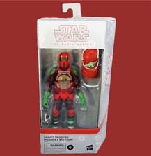 Star Wars The Black Series Scout Trooper Holiday Edition Red 6 Inch and Grogu