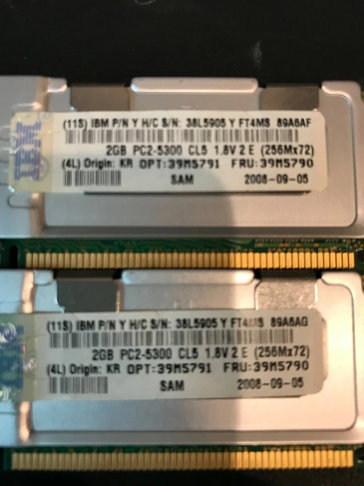 Samsung 2 x 2GB 2Rx4 PC2-5300 CL5 ECC DDR2 SDRAM (2 x 2GB=4GB) - Image 3 of 3