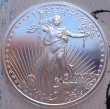 1 oz. 1907 SAINT-GAUDENS $20 coin tribute silver BU round .999 fine silver 116.91 per troy oz
