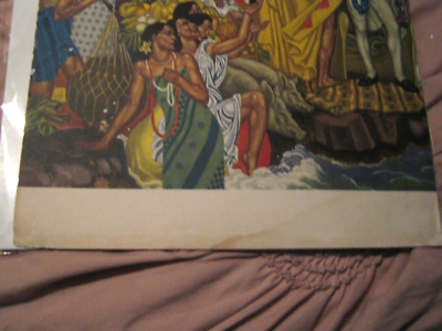 1957 Matson Lines S S Lurline Savage Art Hawaii Cruise Menu A God