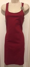 VERSUS VERSACE Lion Head Bodycon Strap Dress - Burgundy - UK 12