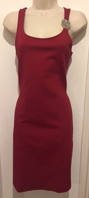 VERSUS VERSACE Bodycon-Trägerkleid Löwenkopf - Burgund - UK 12