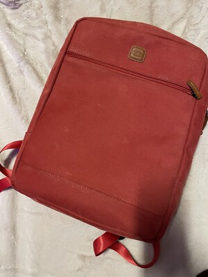 bric's backpack leather Bric's Milano Italian luggage Red backpack leather suede NWT