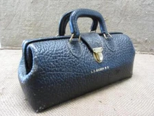 Vintage Lilly Leather Doctor Bag Antique Doctor's Nurse Medical Medicine 11070