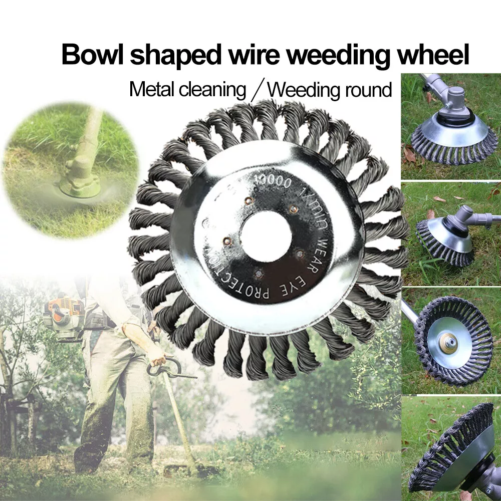 Wire wheel weed trimmer outlet