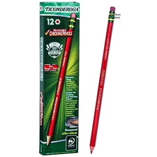 Ticonderoga Erasable Carmine Red 425T 14259 Checking Pencils, Box of 12