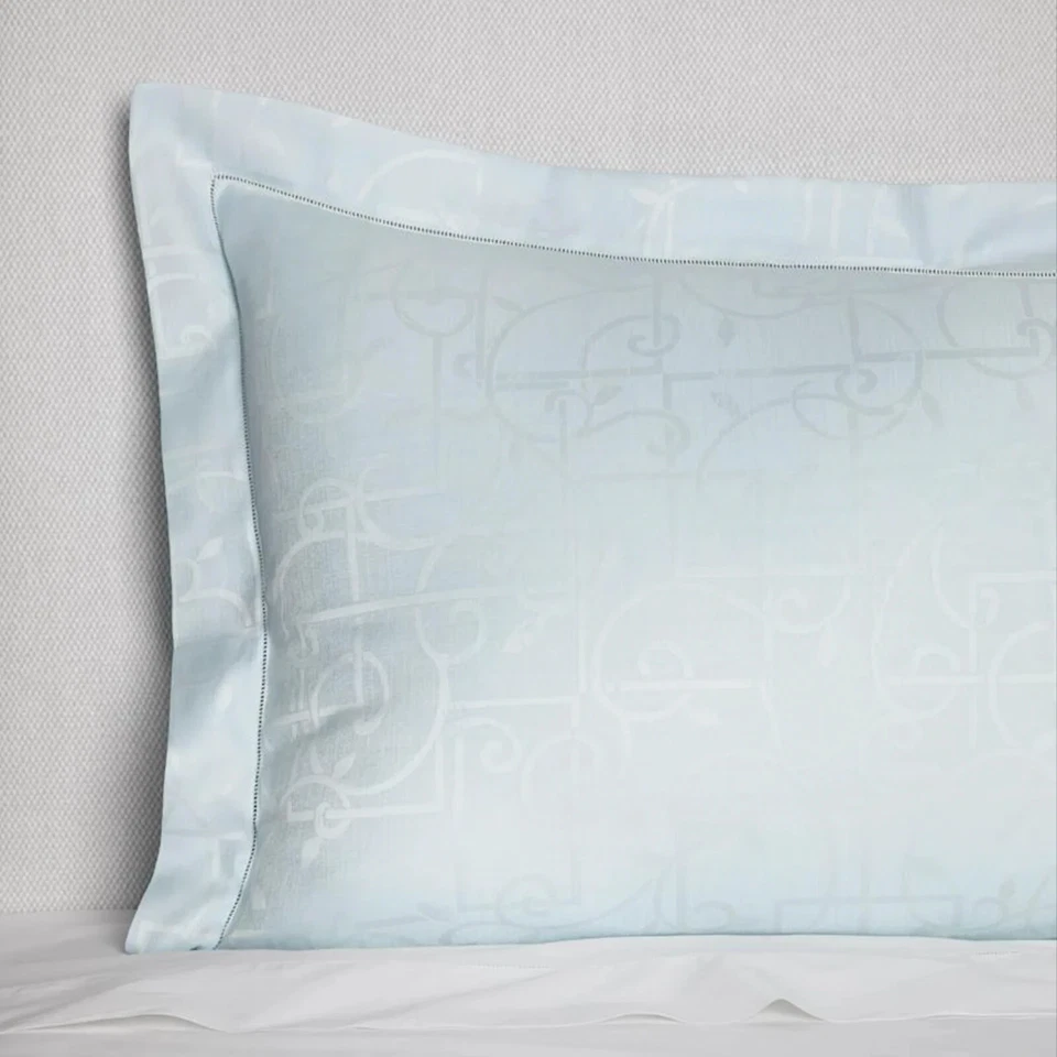 Juego de Edredón Sferra Graticcio Azul King 3 Piezas Enrejado Patrón Vid Jacquard Italia NUEVO Foto 4 de 4