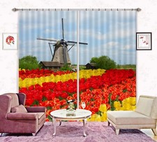3D Tulip Garden ZHUA1965 Photo Curtain Window Blockout Fabric Amy 2023