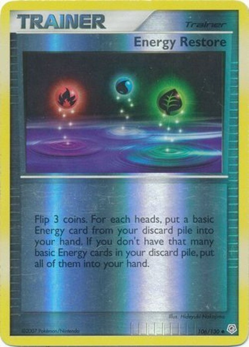 Pokemon Energy Restore 106/130 Reverse Holo Diamond & Pearl LP