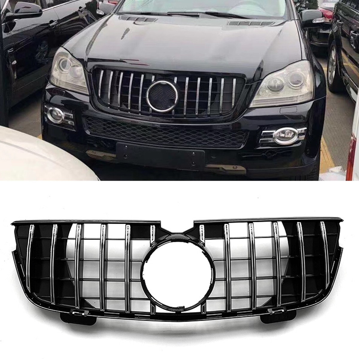 GT Silver Front Grille For Benz GL-Class X164 2007-12 GL450/2010