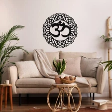 Mandala Om Metal Wall Art, Metal Wall Decor, Wall Hangings, Yoga Wall Art
