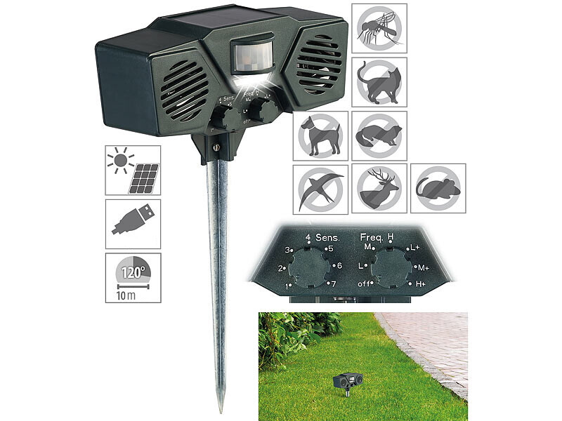 Répulsif ultrasons T-815 Exbuster contre les chats du potager
