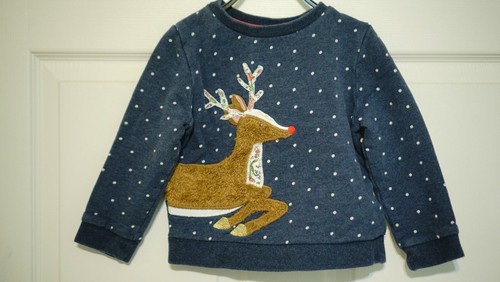 Mini Boden Navy Rudolph Reindeer 
