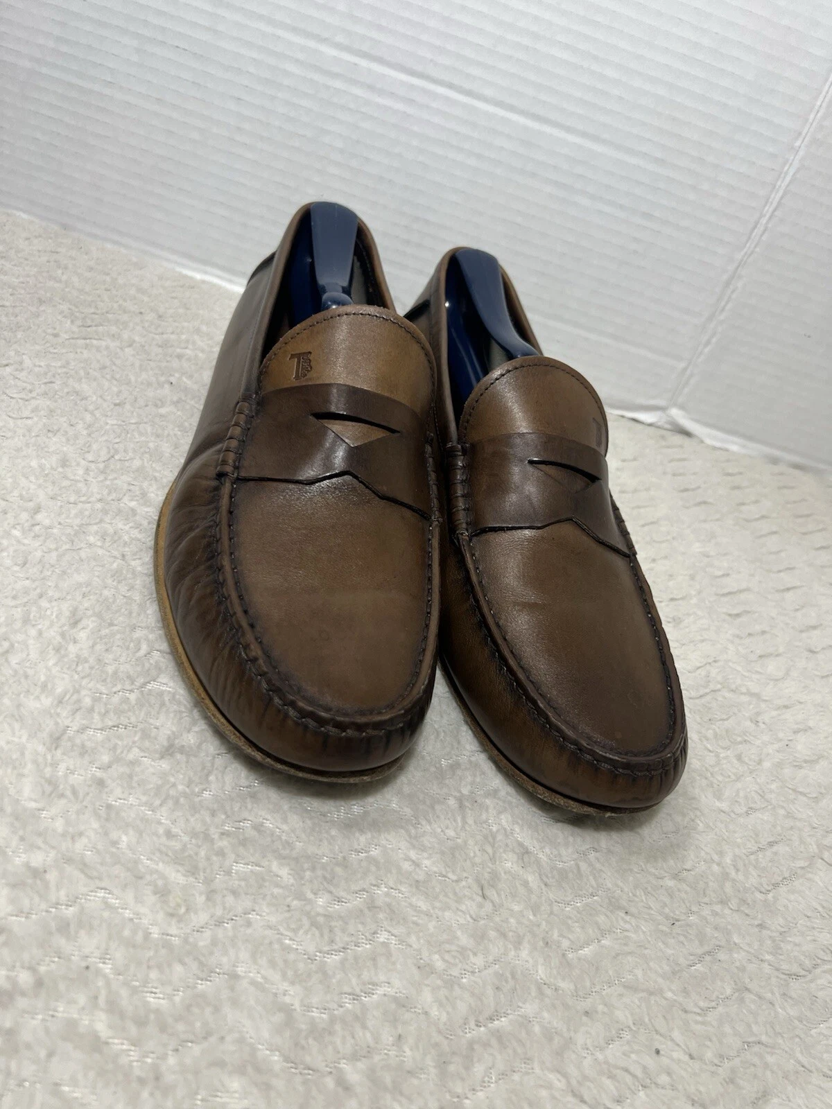 TOD’S Scarpe da guida mocassini TOD'S da uomo taglia 7 in pelle marrone penny italiani