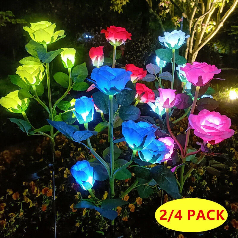 Solar rose online flower garden lights