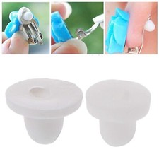 200pcs White Anti-Pain Earring Back Pads Silicone Cushion for Clip on Earrings