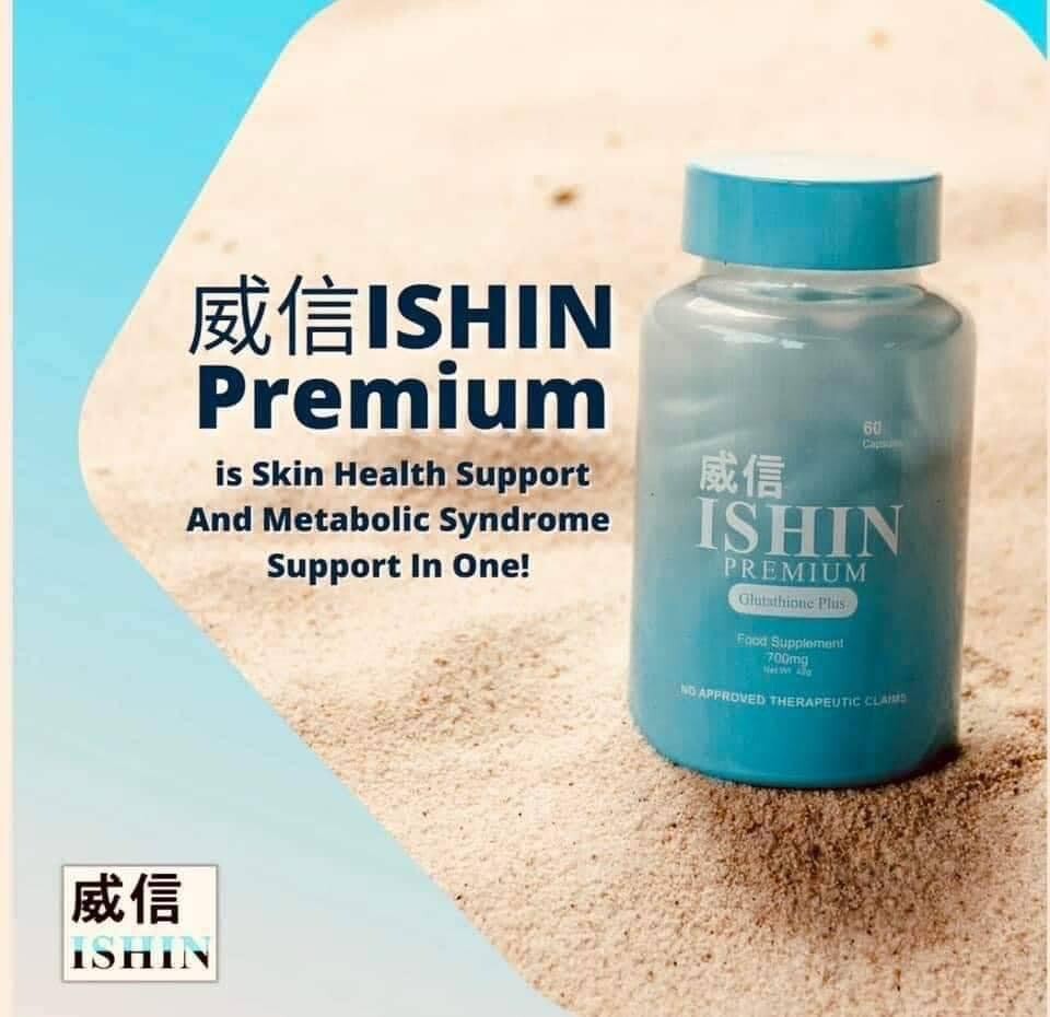ISHIN Glutathione Premium Glutathione Plus Food Supplement, 60 Capsules