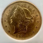 1906 D $20 gold liberty double Eagle NGC MS 62