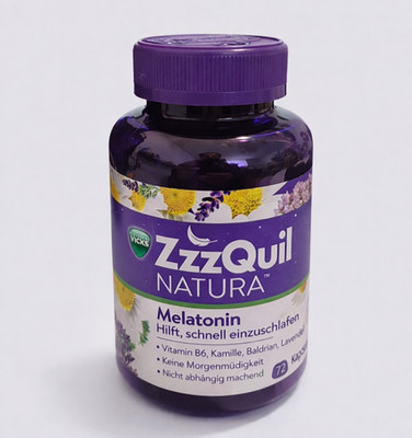 Wick ZzzQuil Natura Schlaf Gummies 72 Stück Baldrian Kamille Lavendel B6 NEU