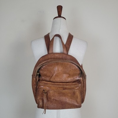 brown leather backpack with zipper Wild Boar  Bad Leather Goods Crafted in supple leather Blazer No. 278 | Vintage