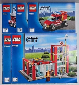 LEGO CITY 60004 FIRE STATION COMPLETE WITH MINIFIGURES & INSTRUCTION MANUALS 