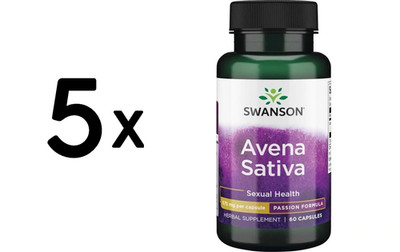 5 x Swanson Avena Sativa Extract, 575mg Max Strength - 60 caps (173,29 EUR/kg)