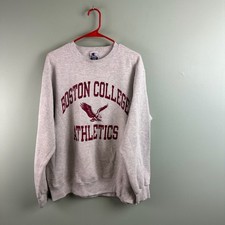 Vintage 90s Champion Boston College Athletics Sweatshirt XL Round Neck USA Grey